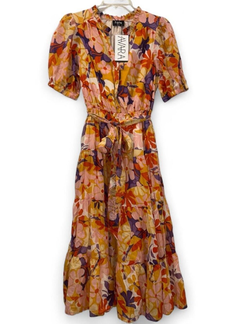 Avara Floral Midi Dress Women's Small